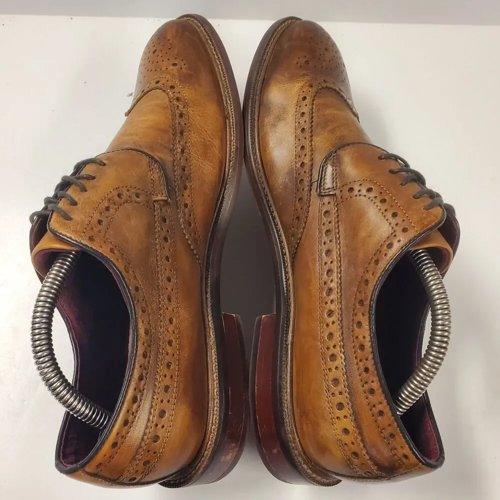 ASTON GREY Shoes EDOESSA Mens Size 9 Brown Leather Brogue Wingtip Oxford Casual
